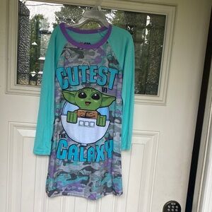 Star Wars Baby Yoda Teal and Purple Nightgown